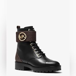 Tatum Leather and Logo Combat Boot